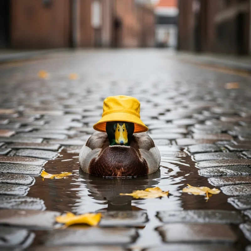 Duck with Yellow Hat - Cute Duck Image
