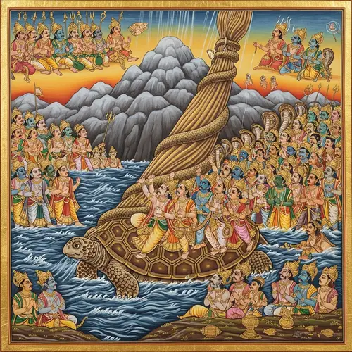 Samudra Manthan: Divine Kurma Avatar Churning Epic
