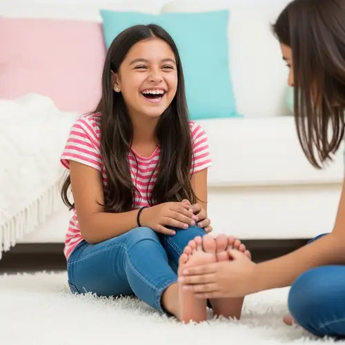 Heartfelt Laughter: 13-Year-Old Hispanic Girl's Playful Moment