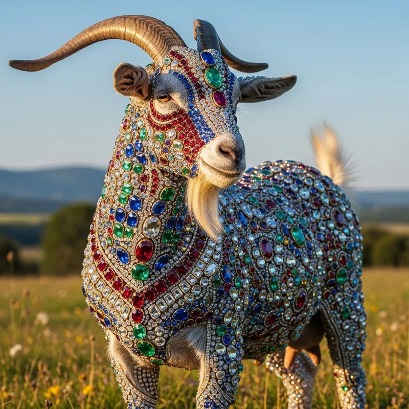 Resplendent Jeweled Goat | Lavish Gemstone Adornments Resplendent Jeweled Goat | Lavish Gemstone Adornments