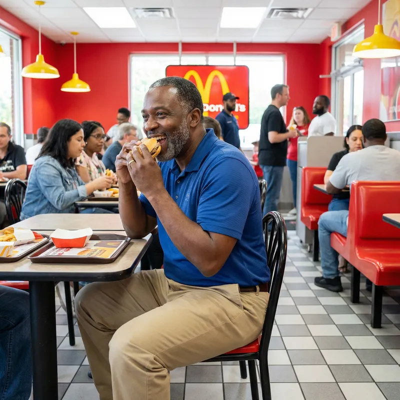 Enjoying a Delicious Meal at McDonald's