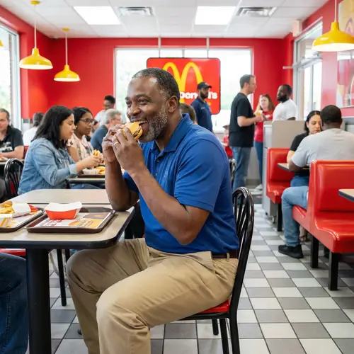 Enjoying a Delicious Meal at McDonald's