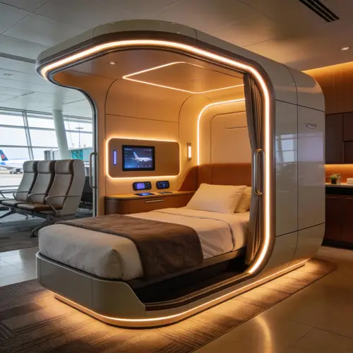 Luxury Sleep Pods at Changi Airport Lounge