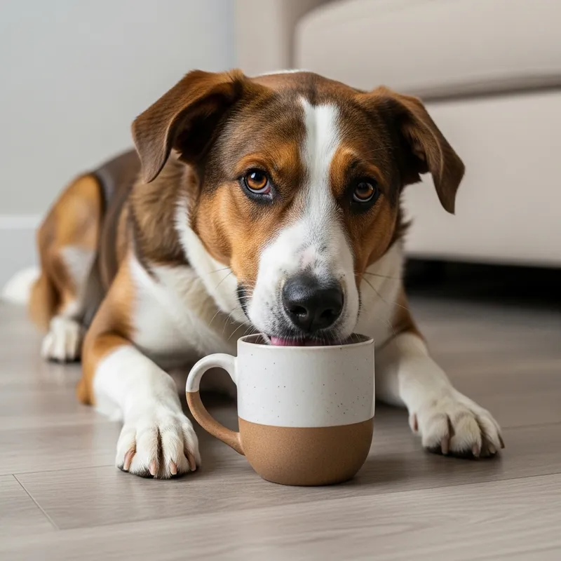 Cute Dog Enjoying Coffee-Like Aroma