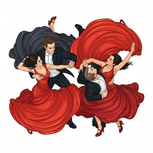 Dancing Man and Woman in Tessellation Style