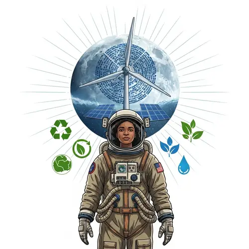 Green Energy Astronaut in Harmony with Nature