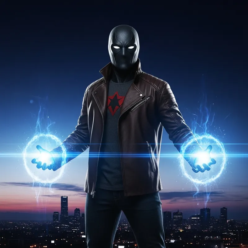 Energy Manipulating Superhero in Mysterious Jacket