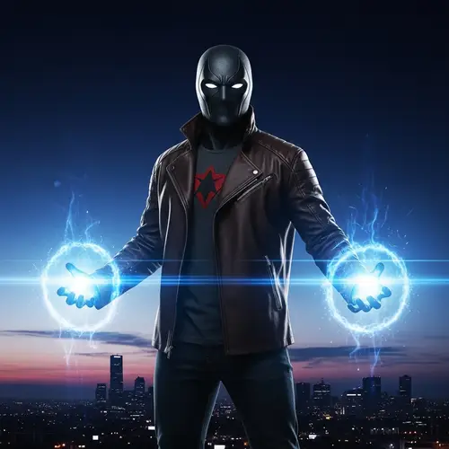 Energy Manipulating Superhero in Mysterious Jacket