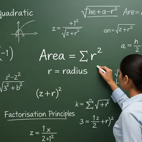 Mathematical Formulas: Area of Circle & Algebraic Equations