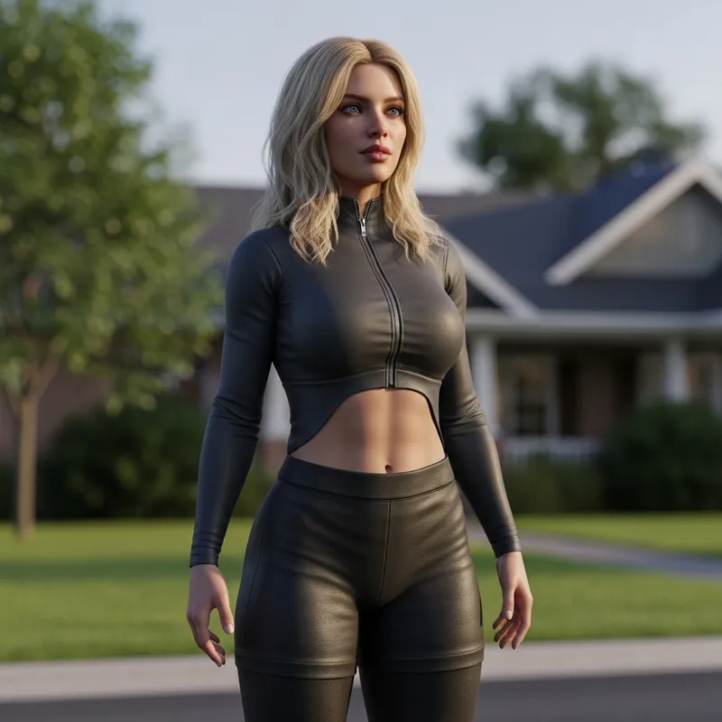 Full Body View of Blonde Blue-Eyed Female | 8K Ultra HD in Sydney Sweeney Style