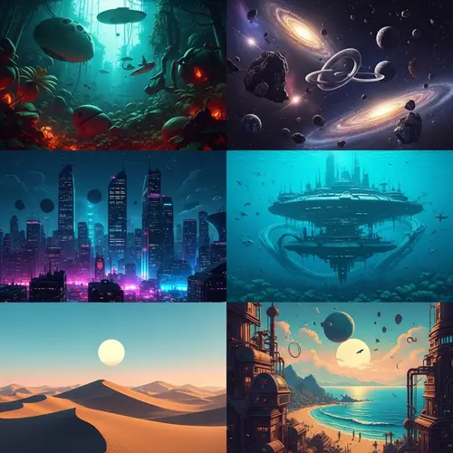 Cyberpunk Cityscape - Futuristic Neon Lights & Skyscrapers