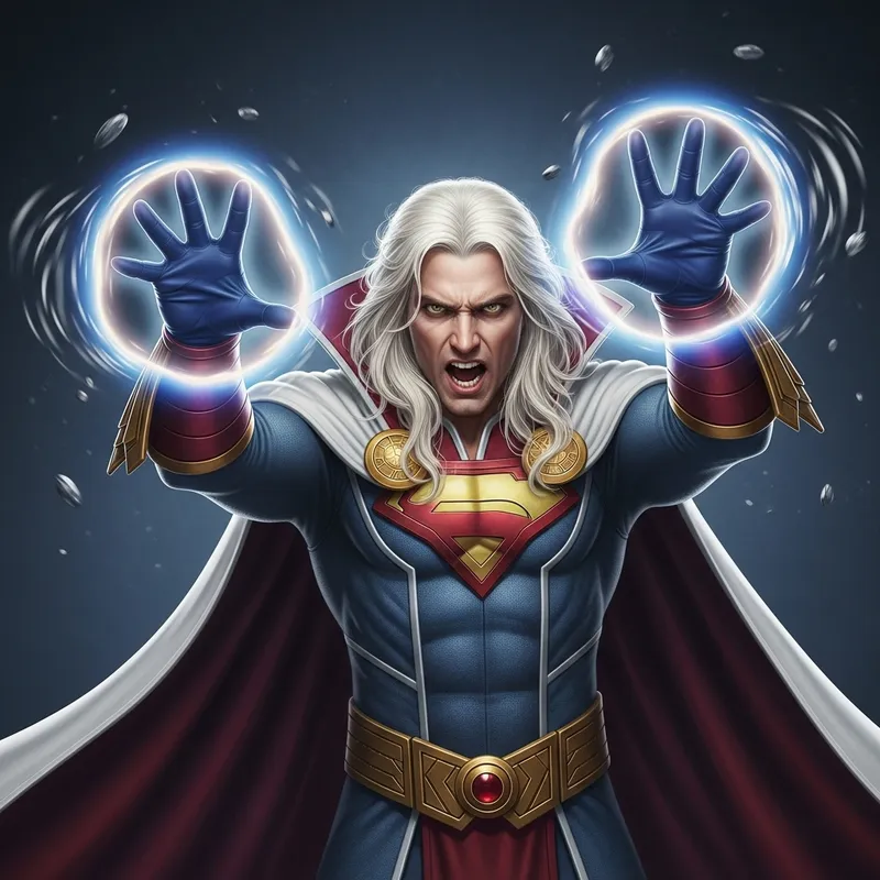 Male Super Villain with Platinum Blonde Hair and Magnetic Powers Male Super Villain with Platinum Blonde Hair and Magnetic Powers