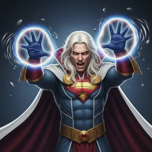 Platinum Blonde Super Villain with Magnetic Powers