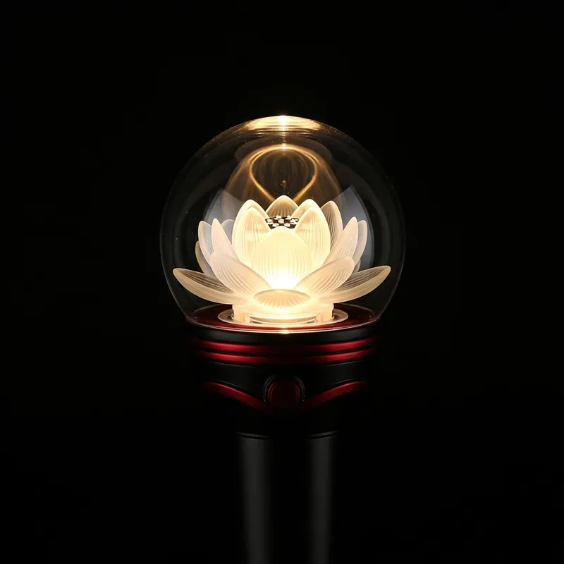 Kpop-Inspired Lightstick with Glowing Lotus Flower