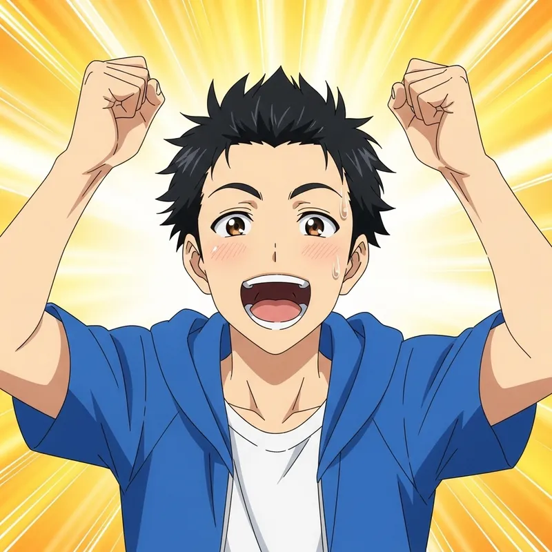 Joyful Anime Japanese Man