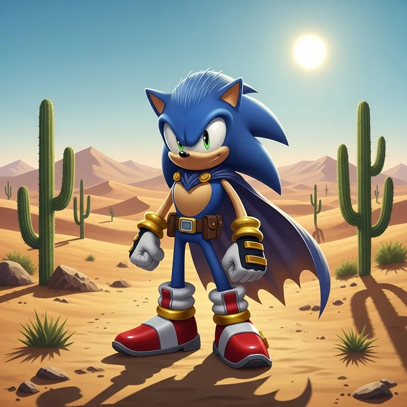 Male Anthropomorphic Hedgehog Fortnite Skin in Desert Biome