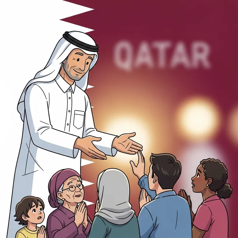 Qatar's Aid to Those in Need | Illustration