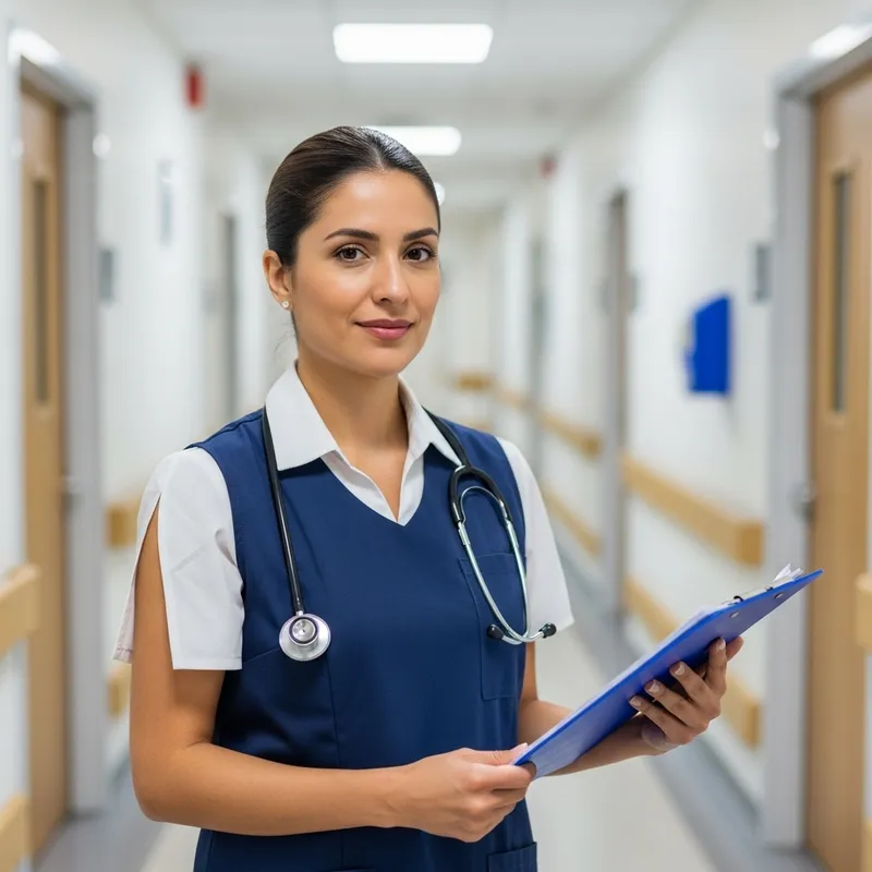 Professional Female Nurse Holding Clipboard Professional Female Nurse Holding Clipboard