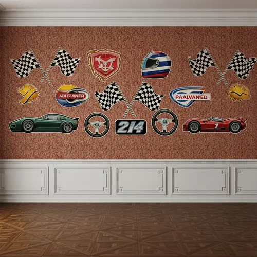 Italian Style Room Interior with Racing Iconography