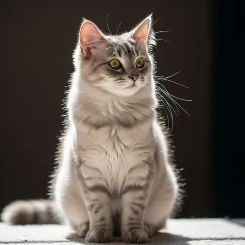 Cute Domestic Cat with Fluffy Fur - Charming and Playful