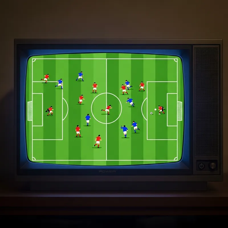 Simple Football Match on TV
