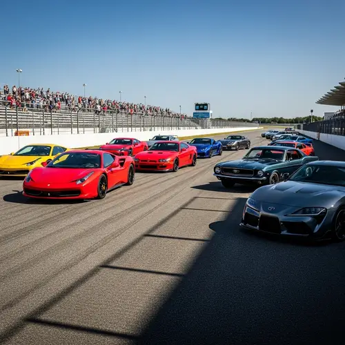 High-Performance Sports Cars at the Racetrack