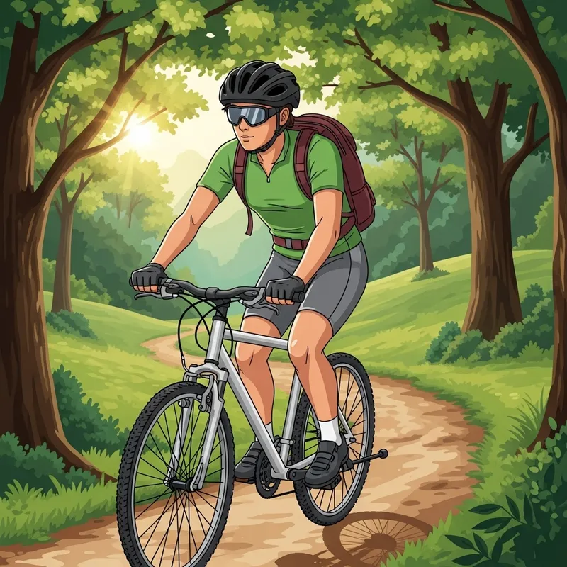 Professional Cyclist Riding Mountain Bike