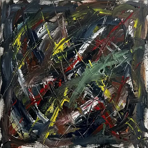 Abstract Expressionist Art: Energetic Brushstrokes of Anxiety