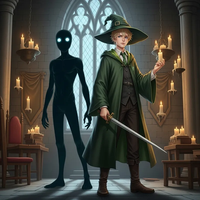 Dark Wizard and Draco Malfoy in Magical School