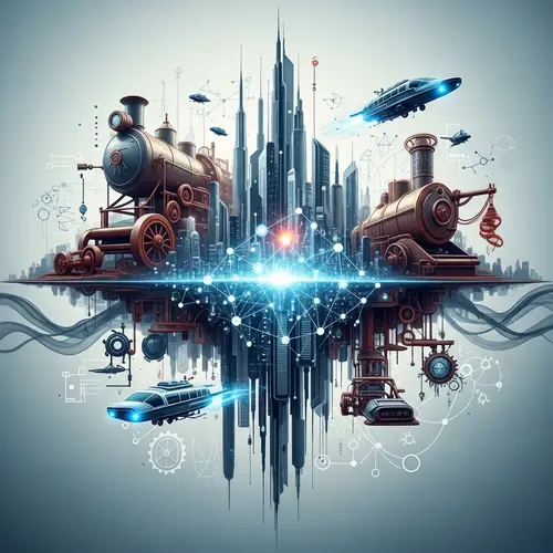 Abstract Technological Advancements | Futuristic City & Network Flow