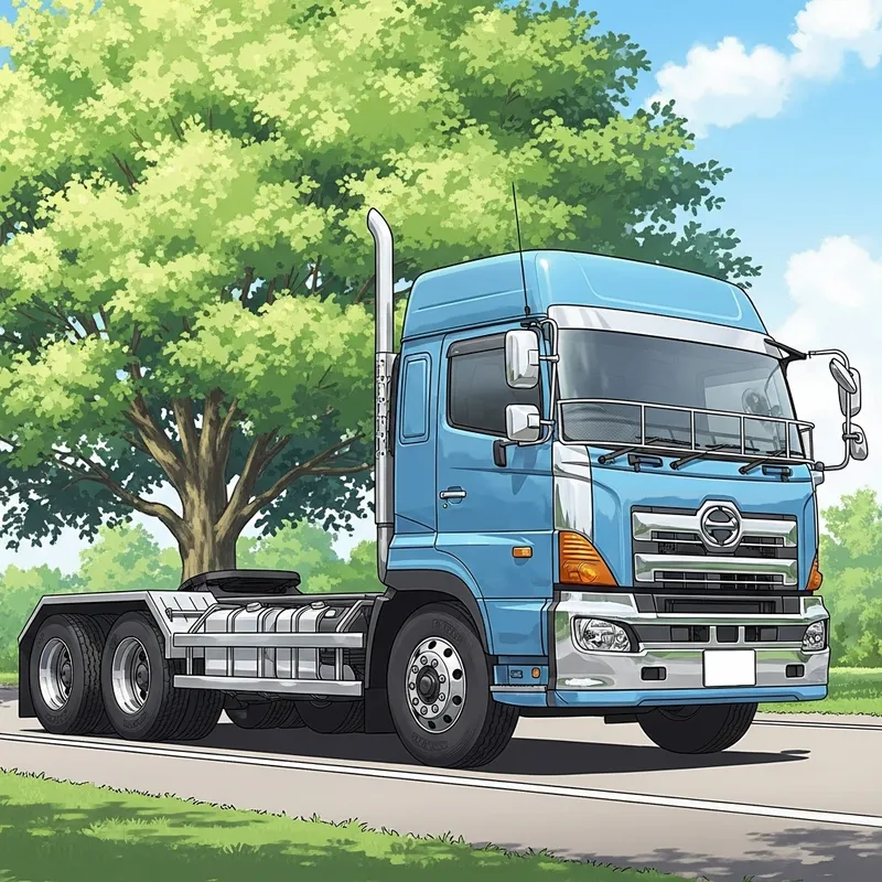 Vibrant Blue Truck Parked on Suburban Road