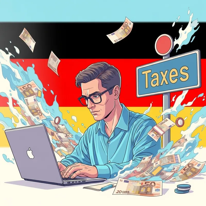 Vibrant Digital Illustration of a Focused Worker