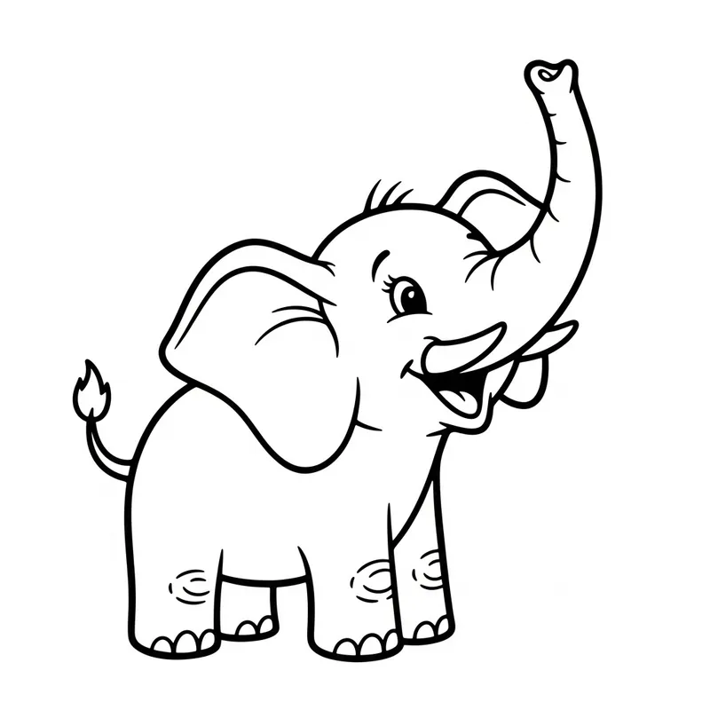 Vintage Elephant Coloring Page | Classic Children's Book Illustration Fun