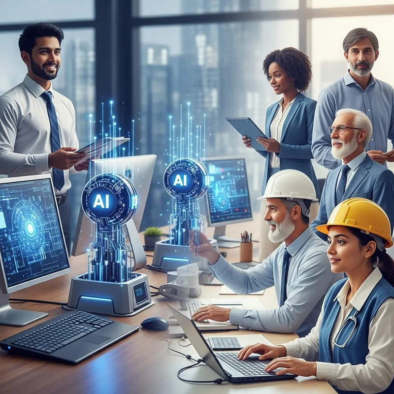 Future of Artificial Intelligence in Job Market: Visualizing AI Collaborating with Diverse Workforce Future of Artificial Intelligence in Job Market: Visualizing AI Collaborating with Diverse Workforce