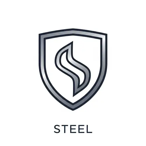 Minimalist Steel Symbol Design with Shield