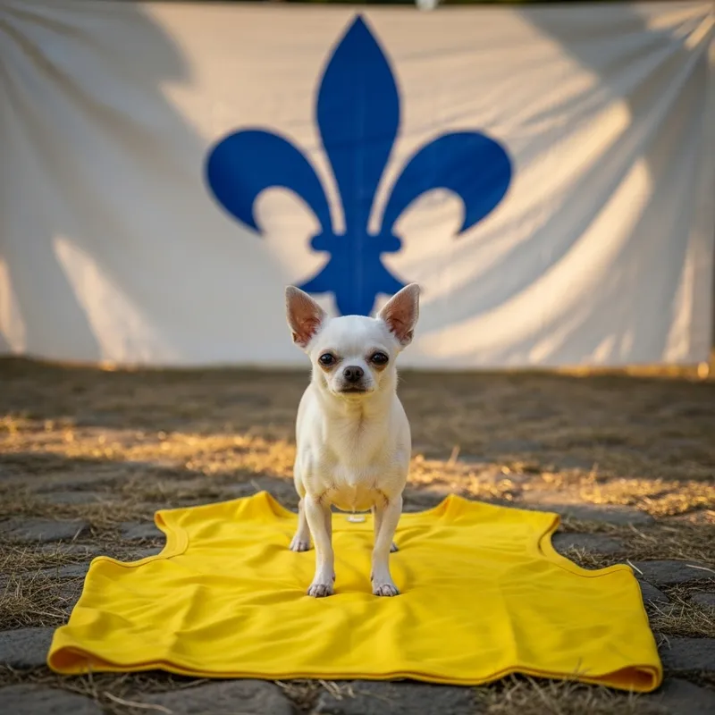 White Chihuahua Yellow Vest Protest Symbol White Chihuahua Yellow Vest Protest Symbol