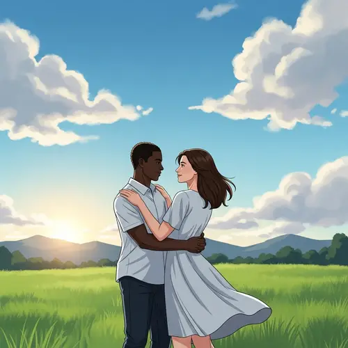 Idyllic Outdoor Love Moment | Warmth and Tranquility