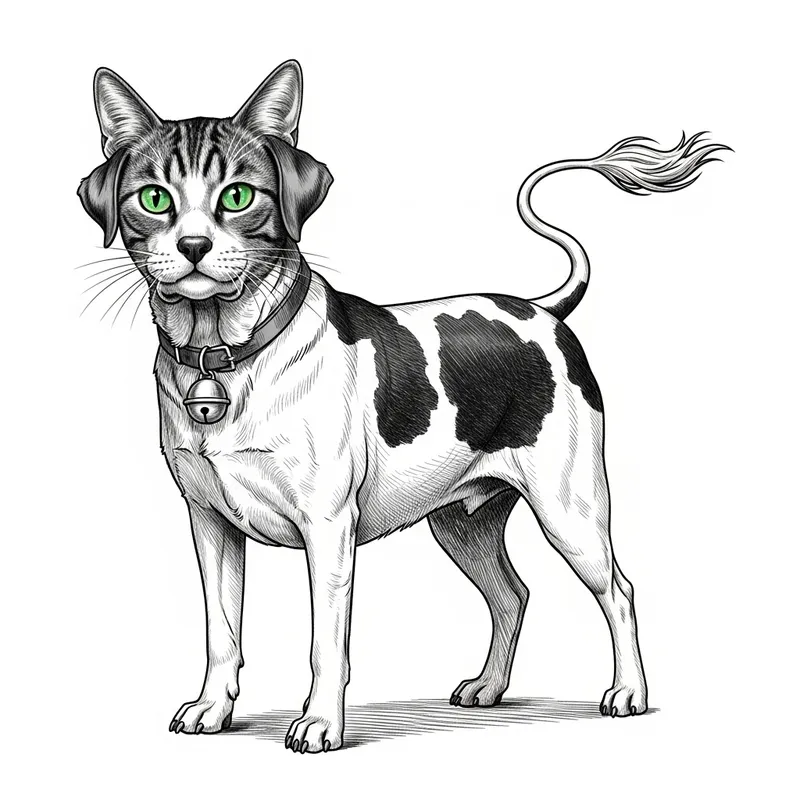Unique Creature with Cow Tail and Cat Eyes