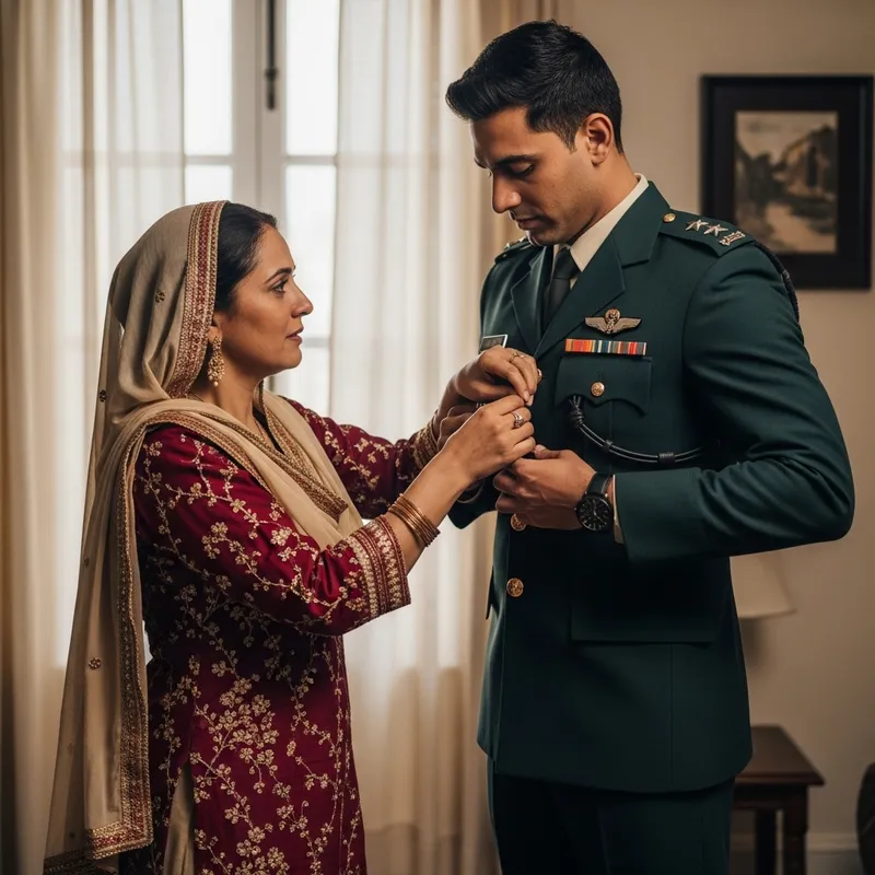 Emotional Farewell: Rajasthani Odni & Military Uniform Emotional Farewell: Rajasthani Odni & Military Uniform