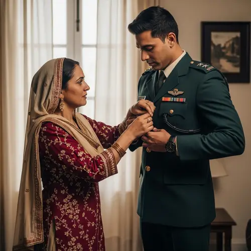 Emotional Farewell: Rajasthani Odni & Military Uniform