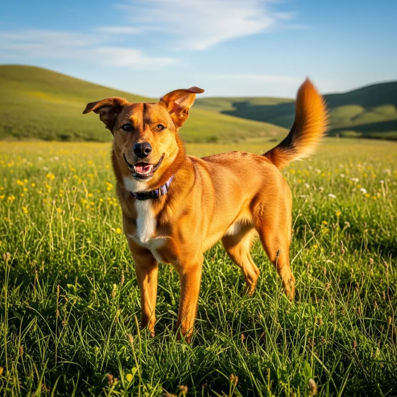 Perro: Loyal Dog in a Sunny Field Perro: Loyal Dog in a Sunny Field