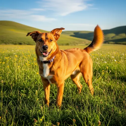 Perro: Loyal Dog in a Sunny Field