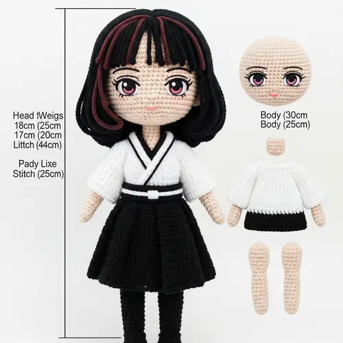 Crochet Pattern for Rukia from Bleach