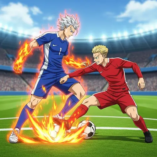 Dynamic Soccer Players Execute Super Technique