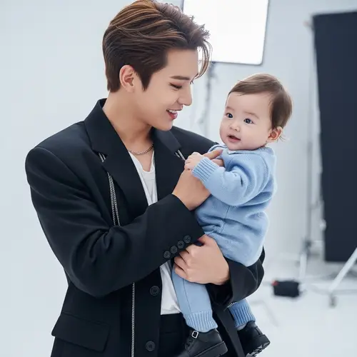 South Korean Male Pop Idol With Cooing Baby | Superstar Joy