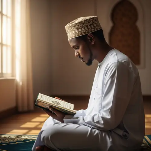 Somali Man Reading the Holy Qur'an | Tranquil Scene