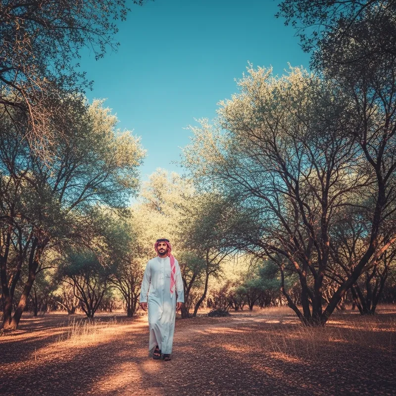 Serene Stroll Through a Vibrant Forest