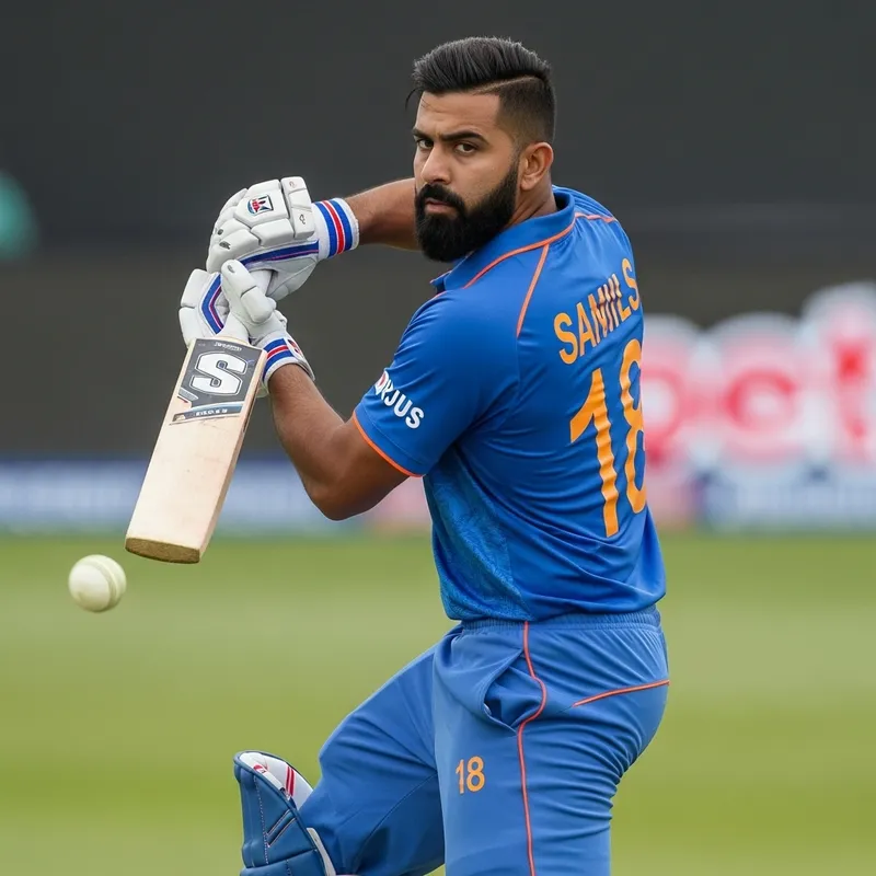 Virat Kohli - Accomplished Cricket Star in Blue Attire Virat Kohli - Accomplished Cricket Star in Blue Attire