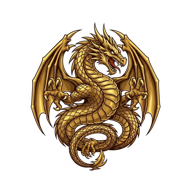 Golden Dragon Logo - Fierce & Majestic Design Golden Dragon Logo - Fierce & Majestic Design