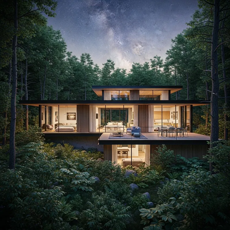 Modern House Nestled in Heart of Dense Forest